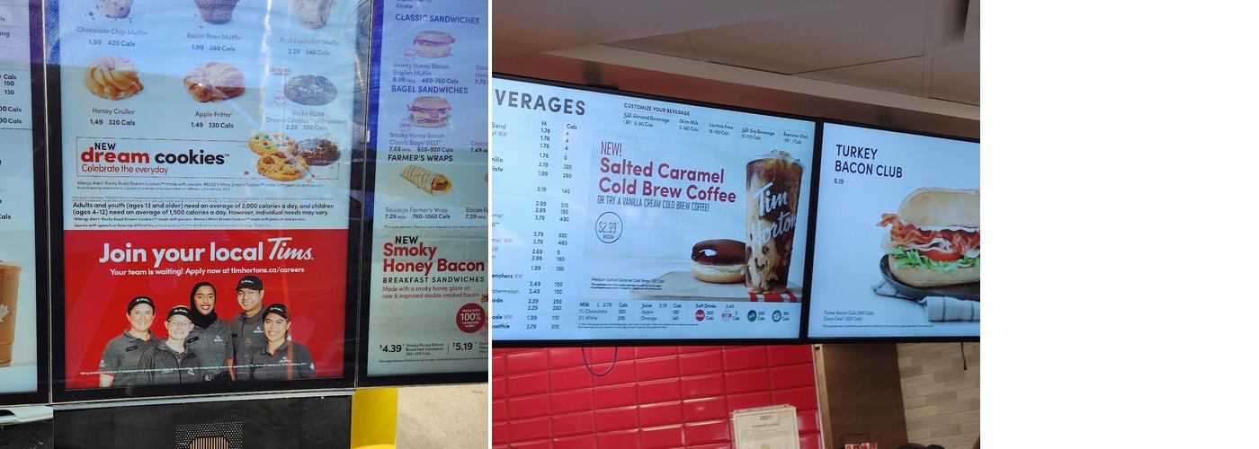 Tim Hortons Menu