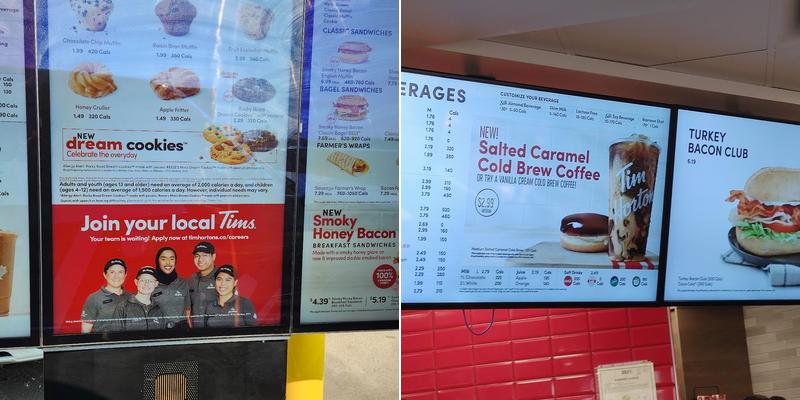 Tim Hortons Menu