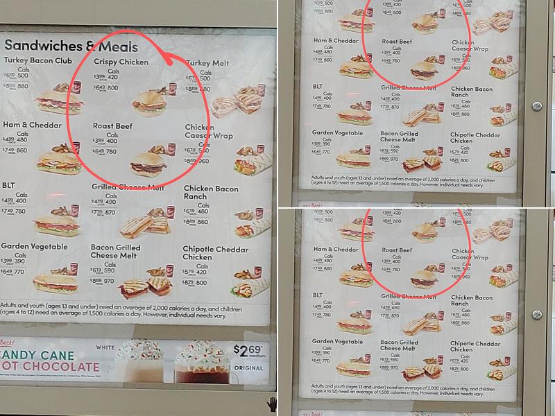 Tim Hortons Menu