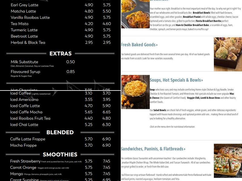 Good Earth Coffeehouse Menu