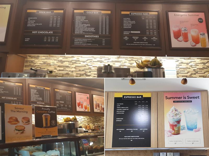 Second Cup Café Menu