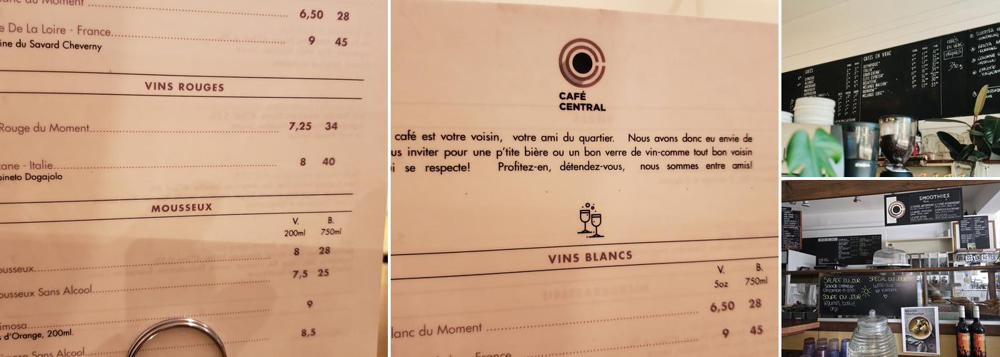 Café Central Menu