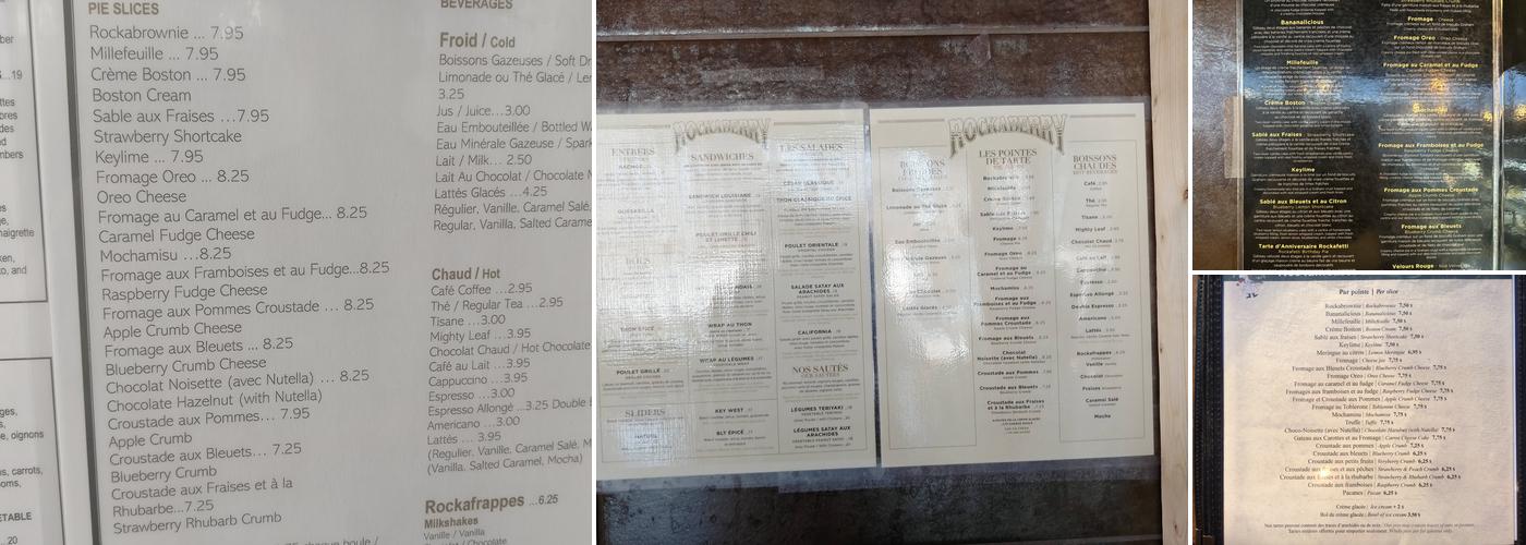 Rockaberry Menu