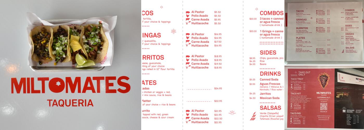 Miltomates Taqueria Menu
