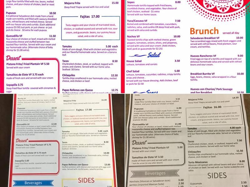 Don Fito’s Mexican And Salvadoran Cuisine Menu
