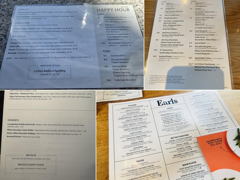 Earls Kitchen + Bar Menu