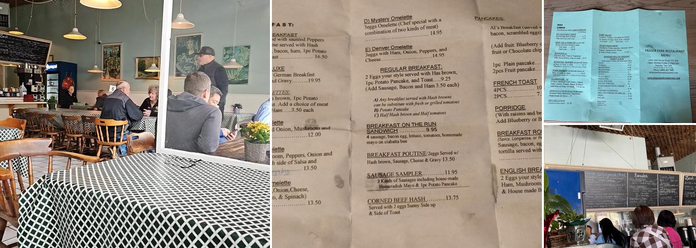 Fraser Park Restaurant Menu