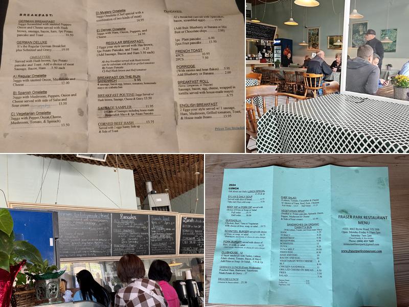 Fraser Park Restaurant Menu