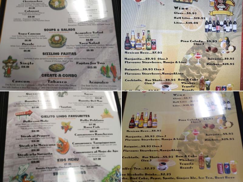 Cielito Lindo Menu