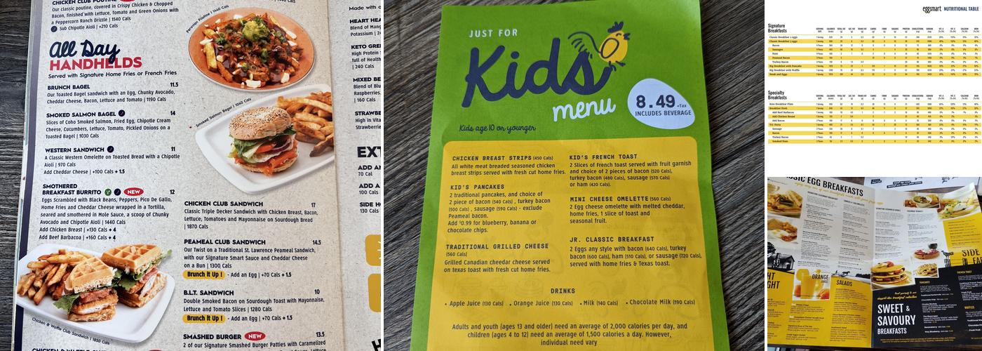 Eggsmart Menu