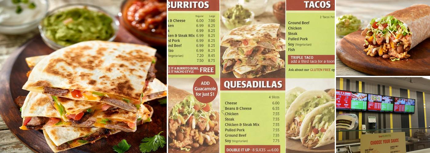barBURRITO Menu