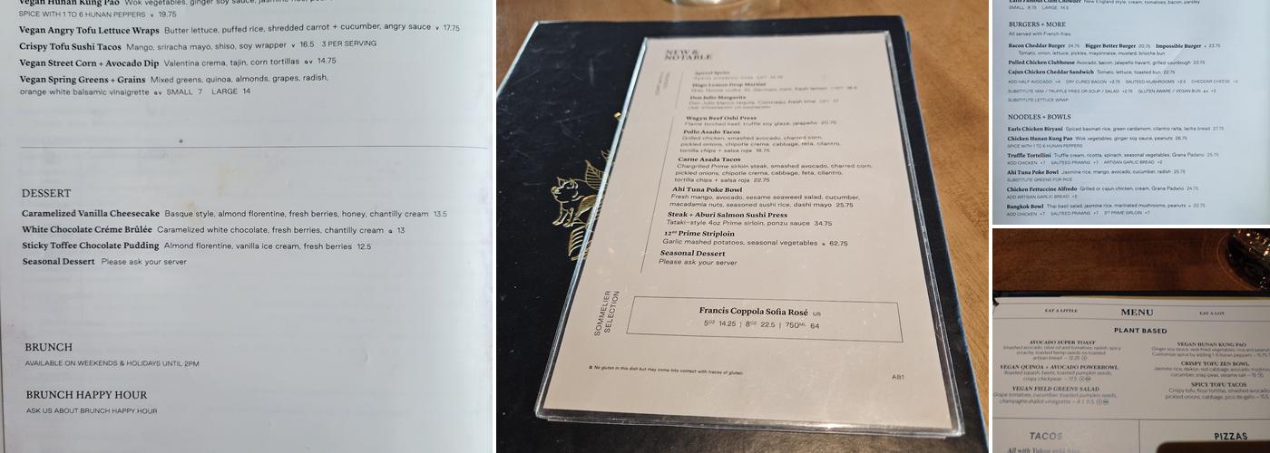 Earls Kitchen + Bar Menu