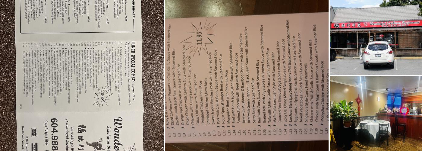 Wonderful Szechuan Restaurant Menu