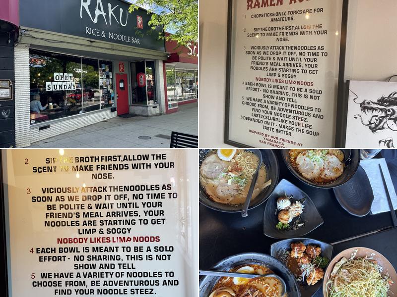 Raku Rice & Noodle Bar Menu