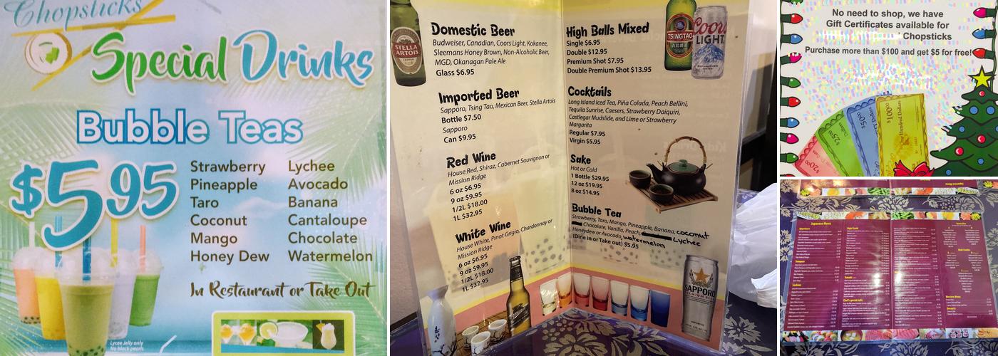 Chopsticks Menu