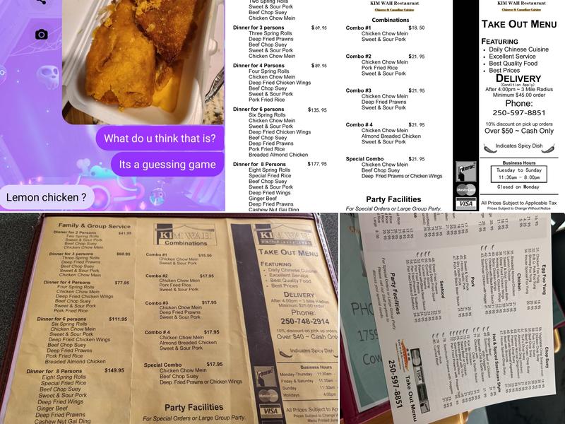 Kim Wah Restaurant Menu