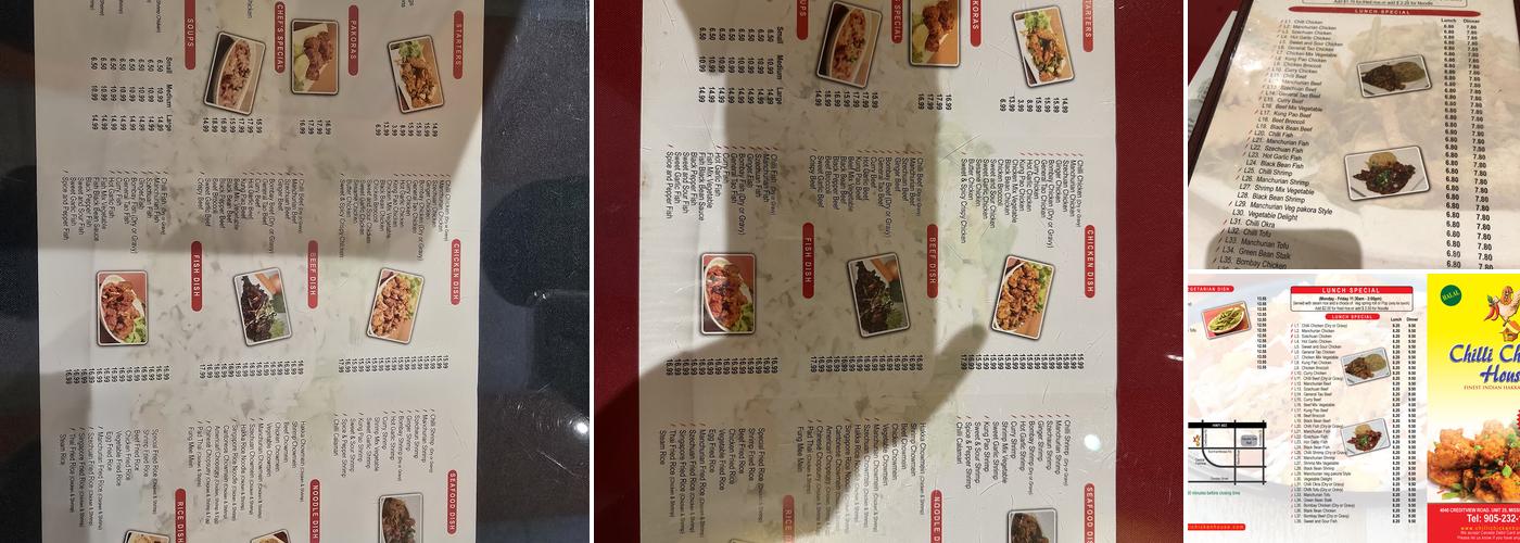 Chilli Chicken House (CCH) Menu
