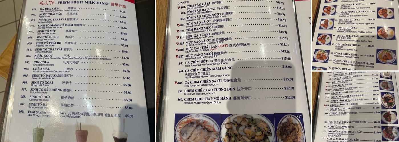 Pho 99 Menu