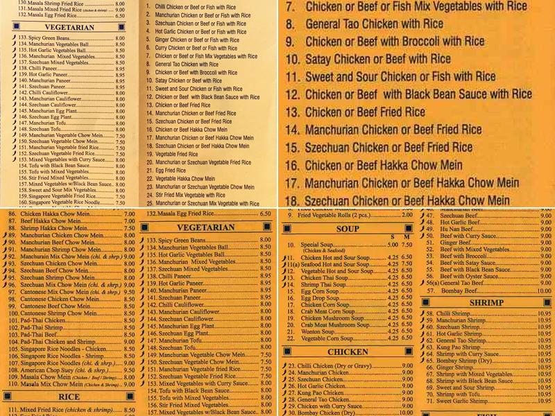 Golden China Hakka Restaurant Menu