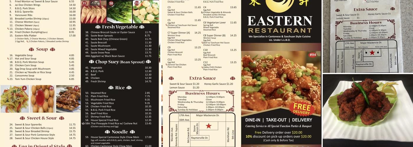 Eastern Restaurant Menu