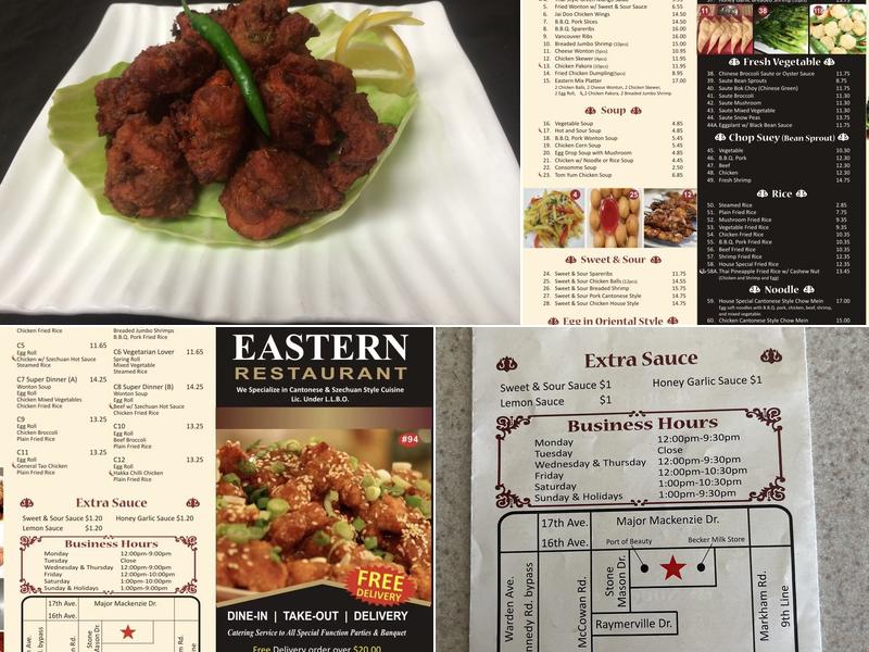 Eastern Restaurant Menu