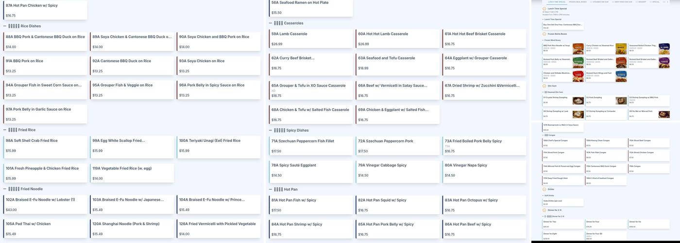 King Tin Restaurant Menu