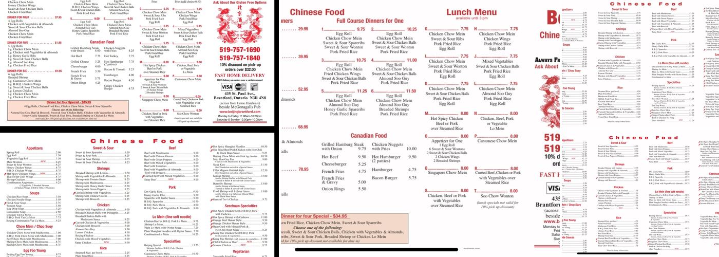 Beijing Restaurant Menu