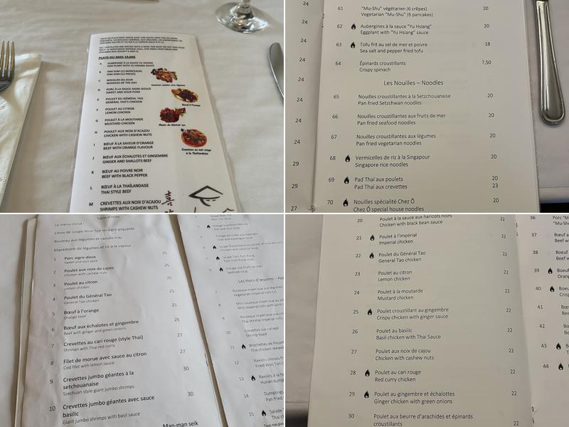 Chez O Menu
