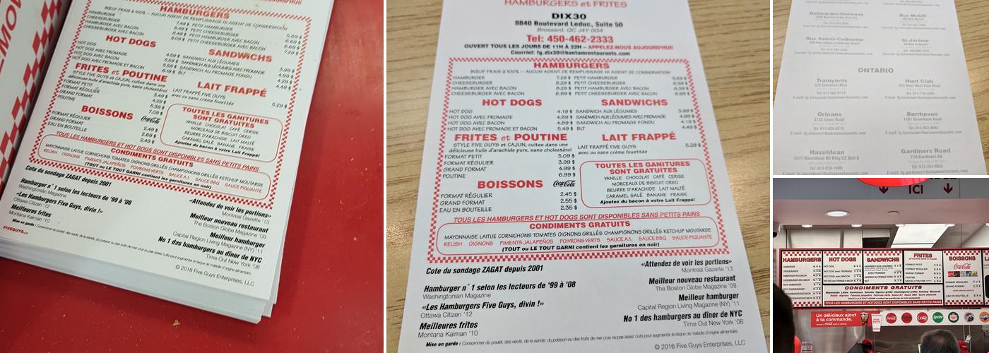 Five Guys Menu