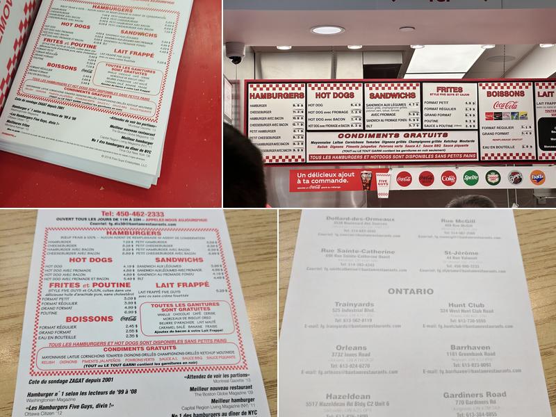 Five Guys Menu