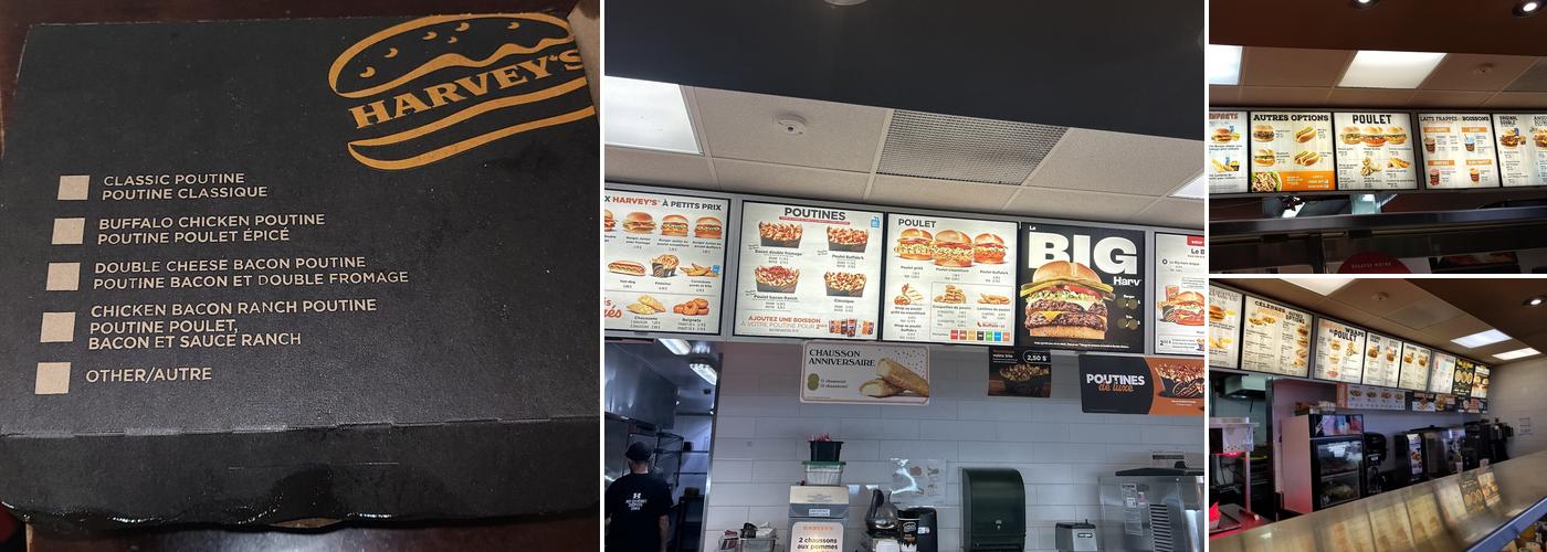 Harvey's Menu
