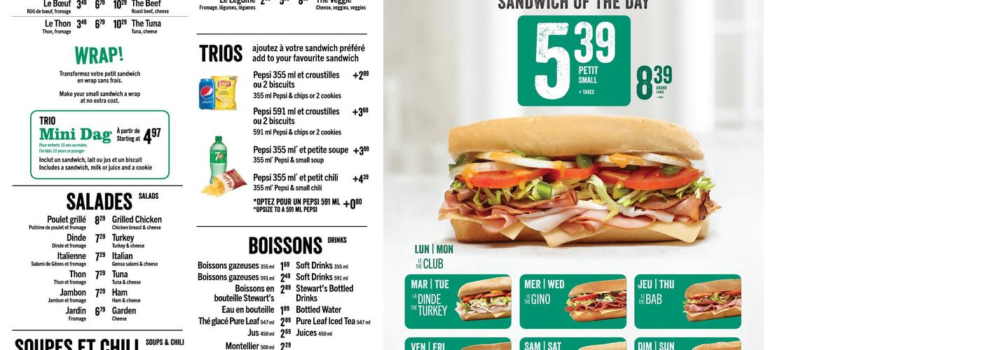 Dagwoods La Sandwicherie Menu