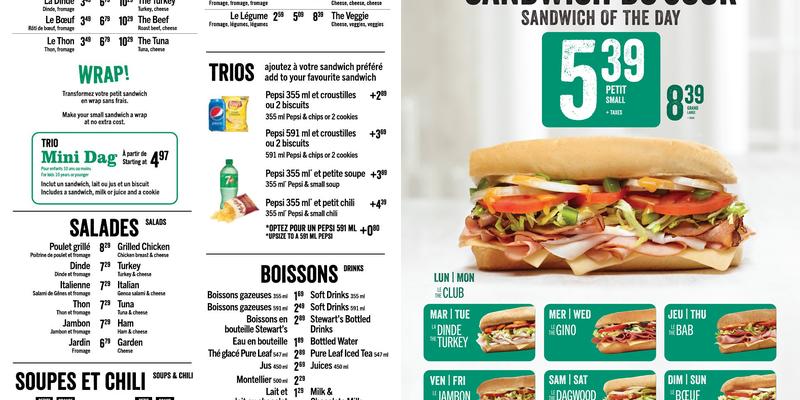 Dagwoods La Sandwicherie Menu