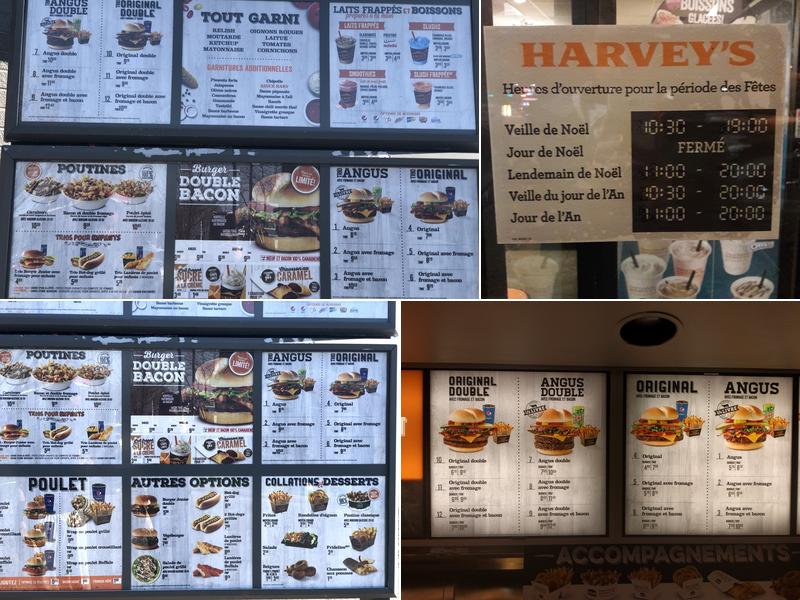 Harvey's Menu