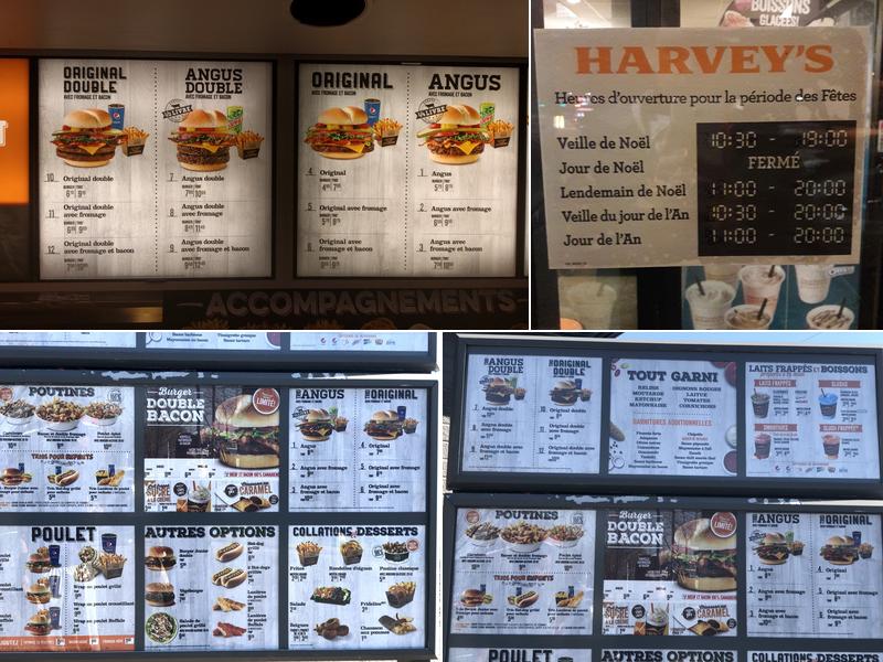 Harvey's Menu