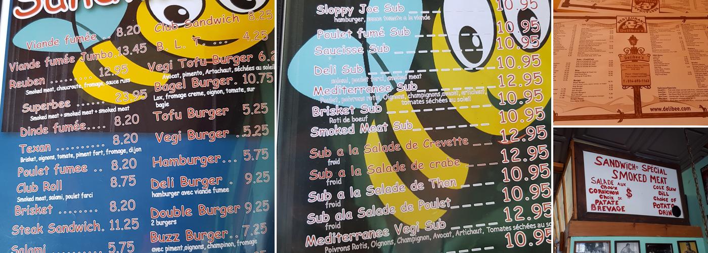 Delibee's Menu