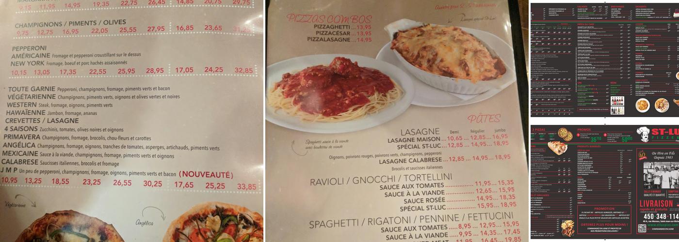 St-Luc Pizzeria Enr Menu