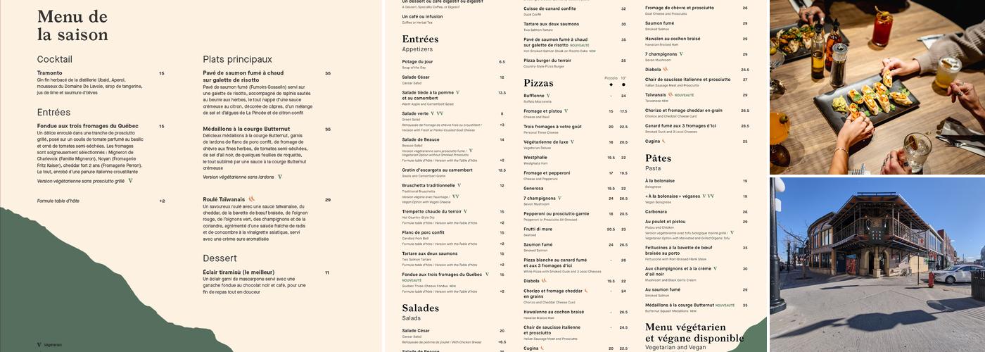 La Piazzetta St-Hyacinthe Menu