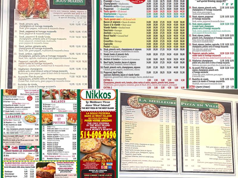 Pizza Nikkos Menu
