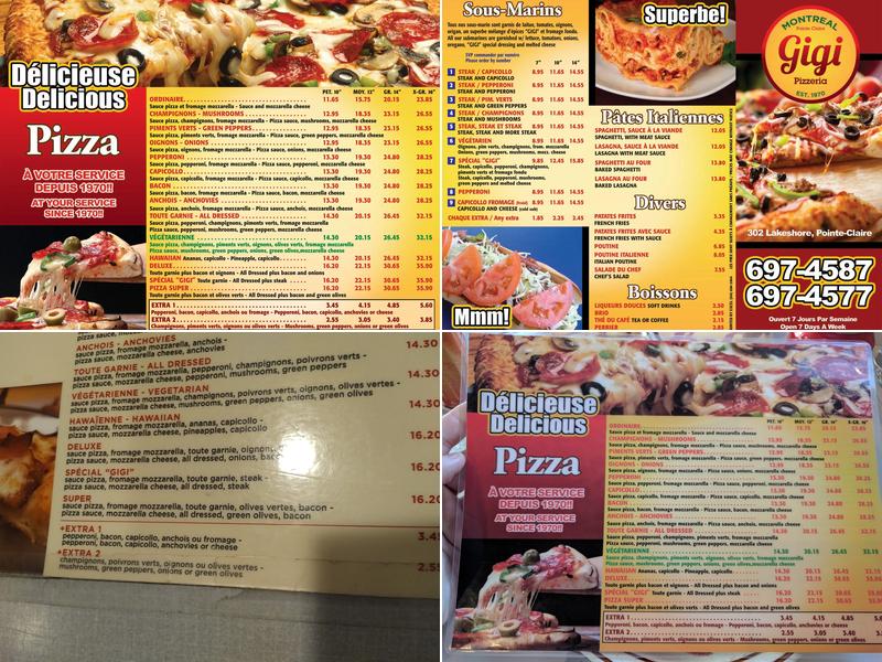 Gigi Pizzeria Menu
