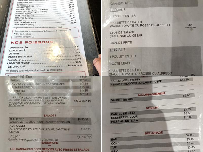 Da Lillo Menu
