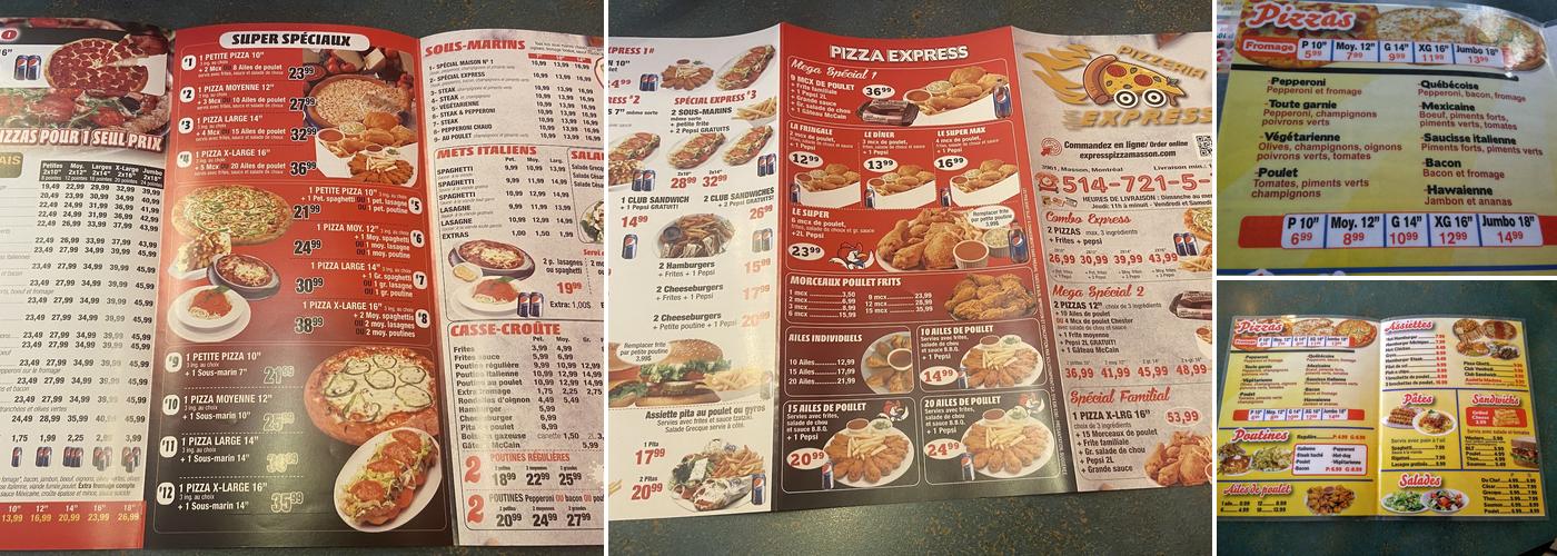 Pizza Express Menu