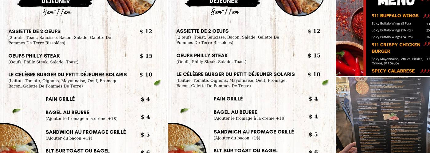 Solaris Resto-Bar Menu