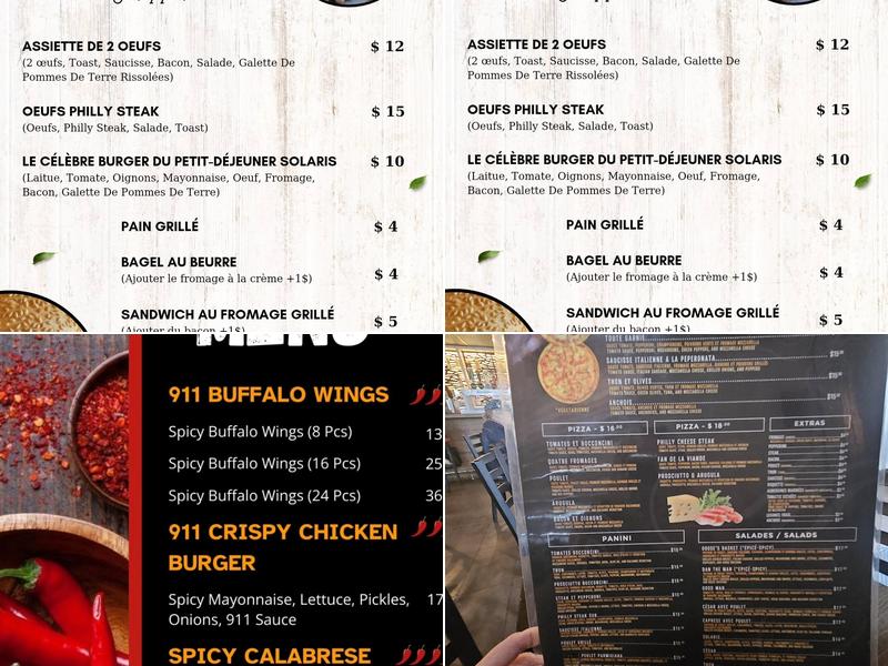 Solaris Resto-Bar Menu