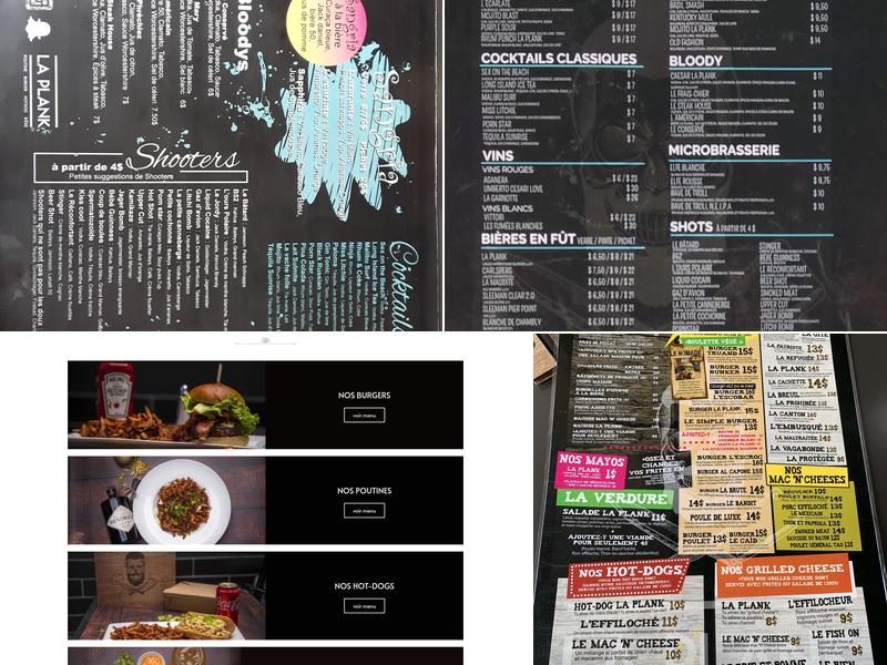 La plank Menu