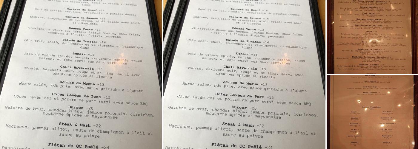 Knox Menu