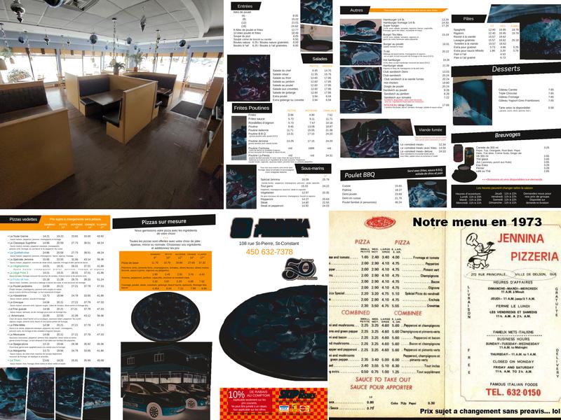 Jennina Pizzeria Menu
