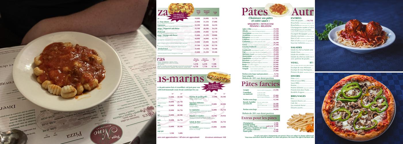 Pizza Nino Menu