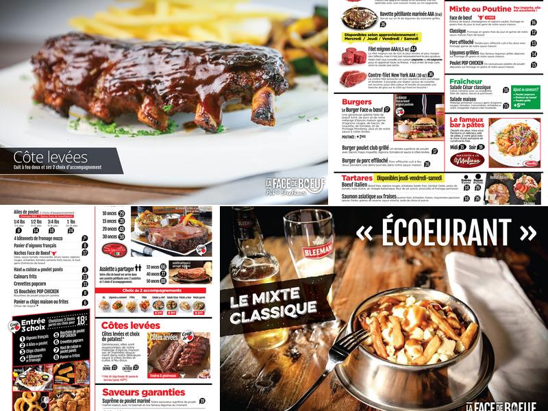 La Face de Boeuf Menu