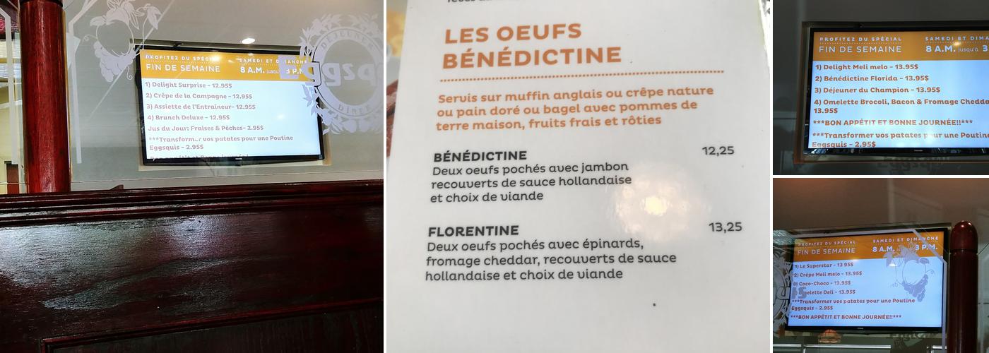 Eggsquis Menu